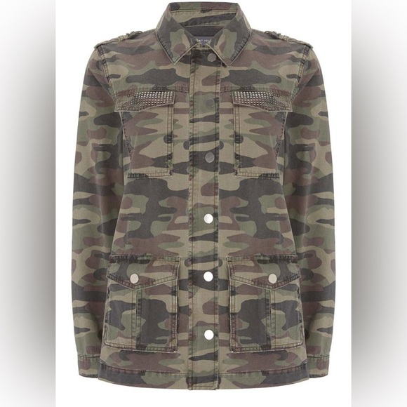 Mint Velvet Green Camouflage Utility 4 pockets Jacket Military Size Large - Picture 3 of 4